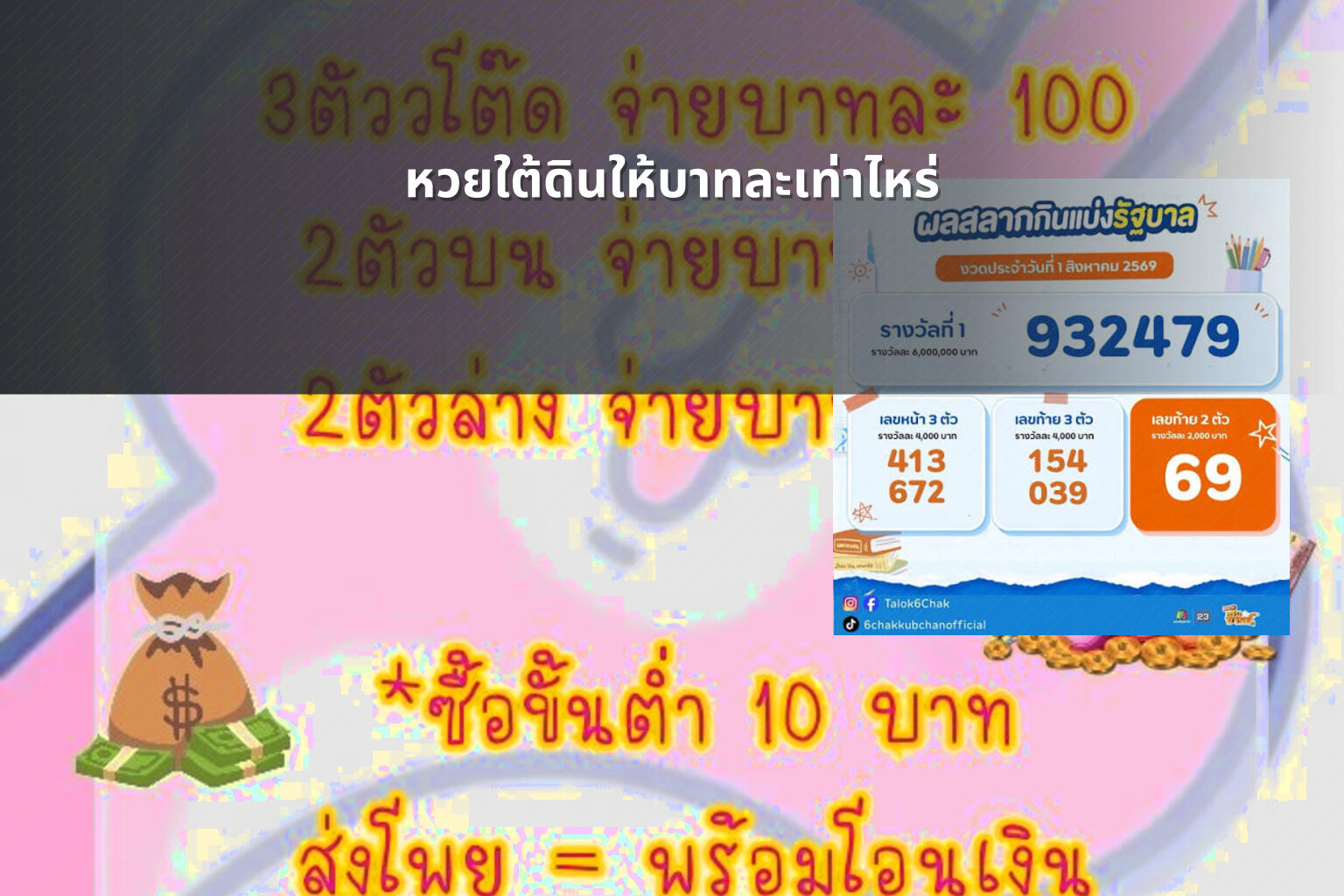 หวยใต้ดินให้บาทละเท่าไหร่ - หวยใต้ดิน