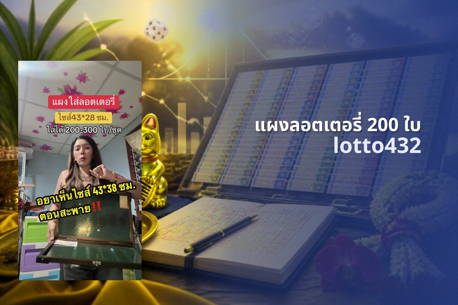แผงลอตเตอรี่ 200 ใบ lotto432