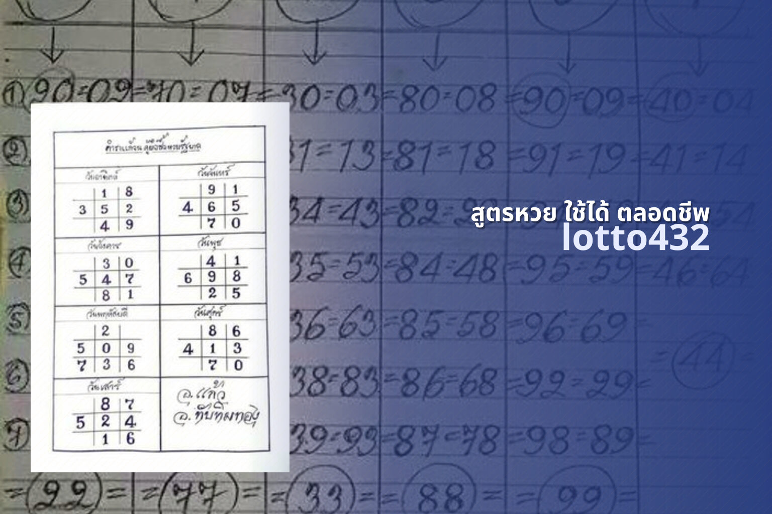 สูตรหวย ใช้ได้ ตลอดชีพ - Lifetime lottery formula