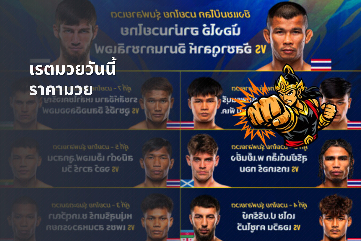 เรตมวยวันนี้ - boxing odds