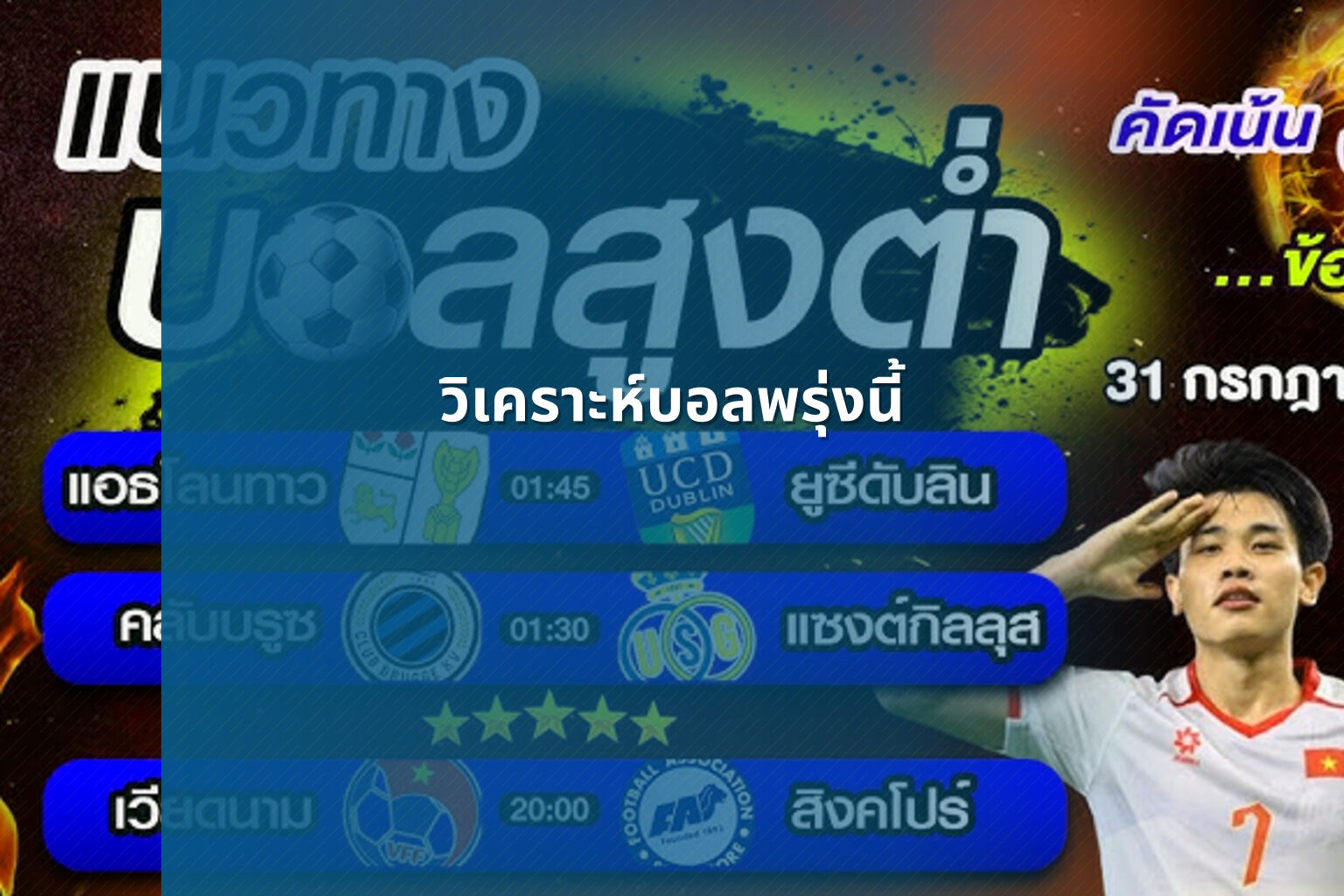 วิเคราะห์บอลพรุ่งนี้ - football betting analysis