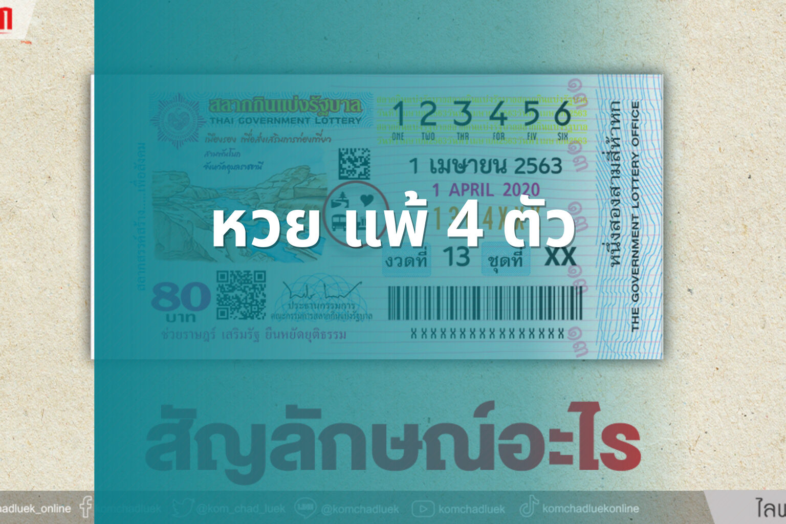 หวย แพ้ 4 ตัว - หวย