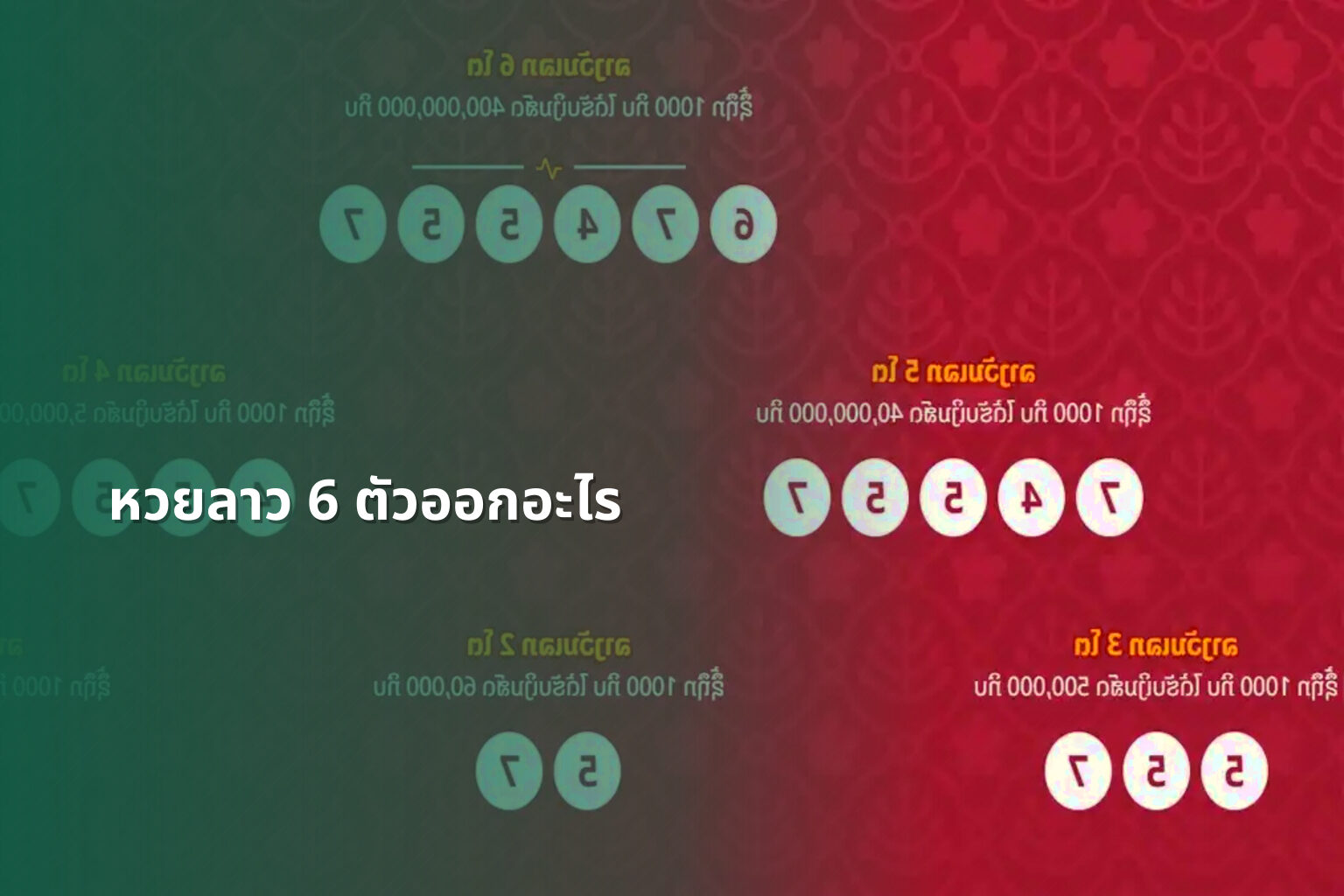 หวยลาว 6 ตัวออกอะไร - หวยลาว