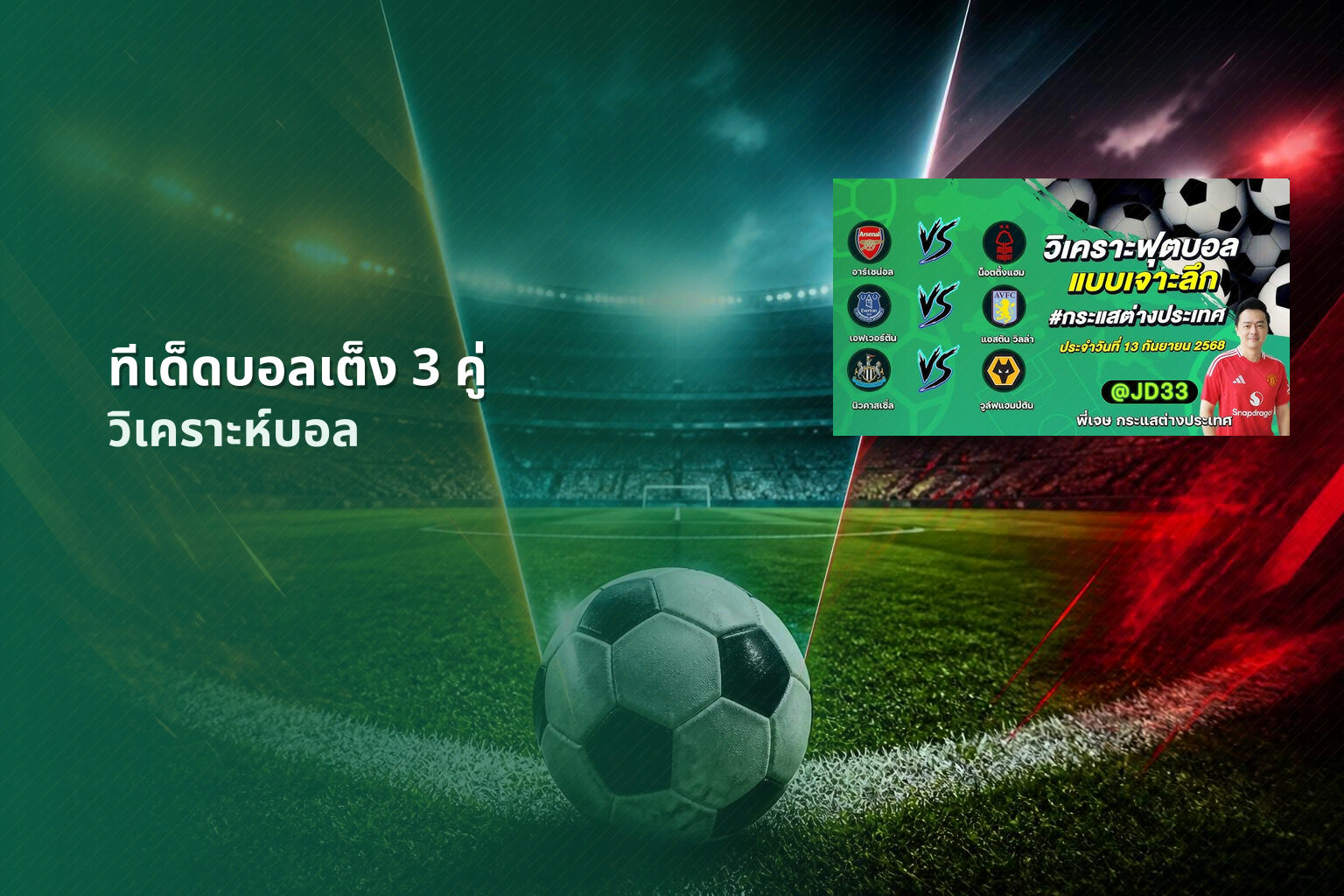 ทีเด็ดบอลเต็ง 3 คู่ วิเคราะห์บอล