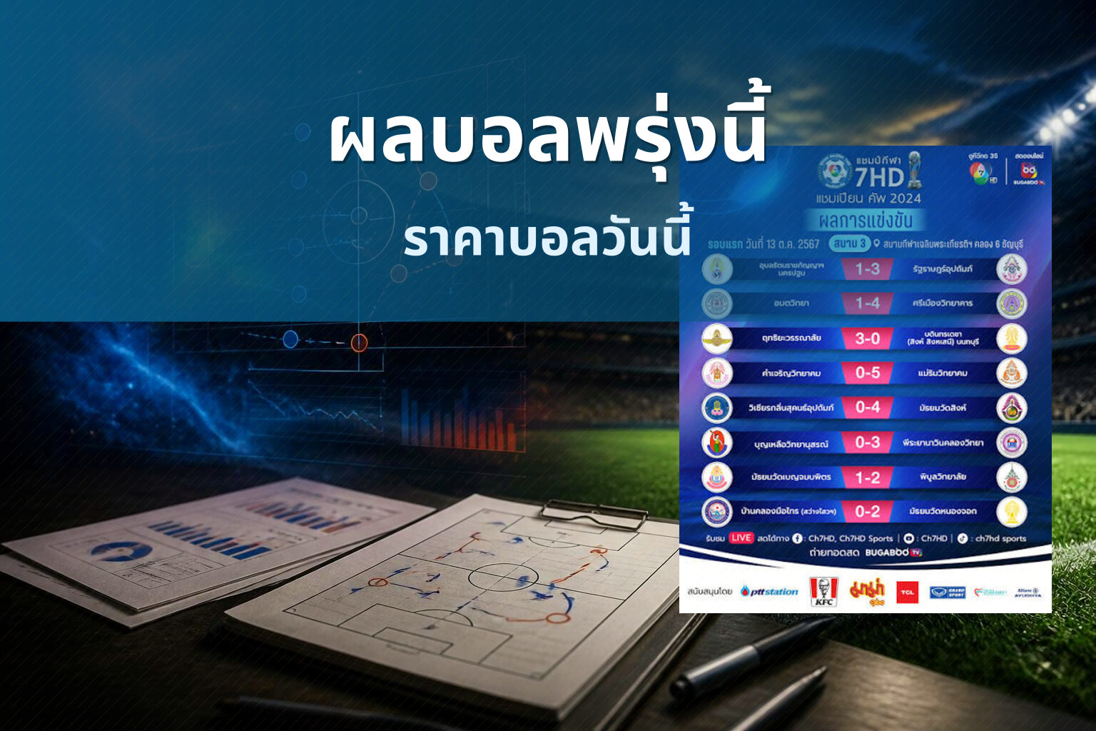ผลบอลพรุ่งนี้ ราคาบอลวันนี้