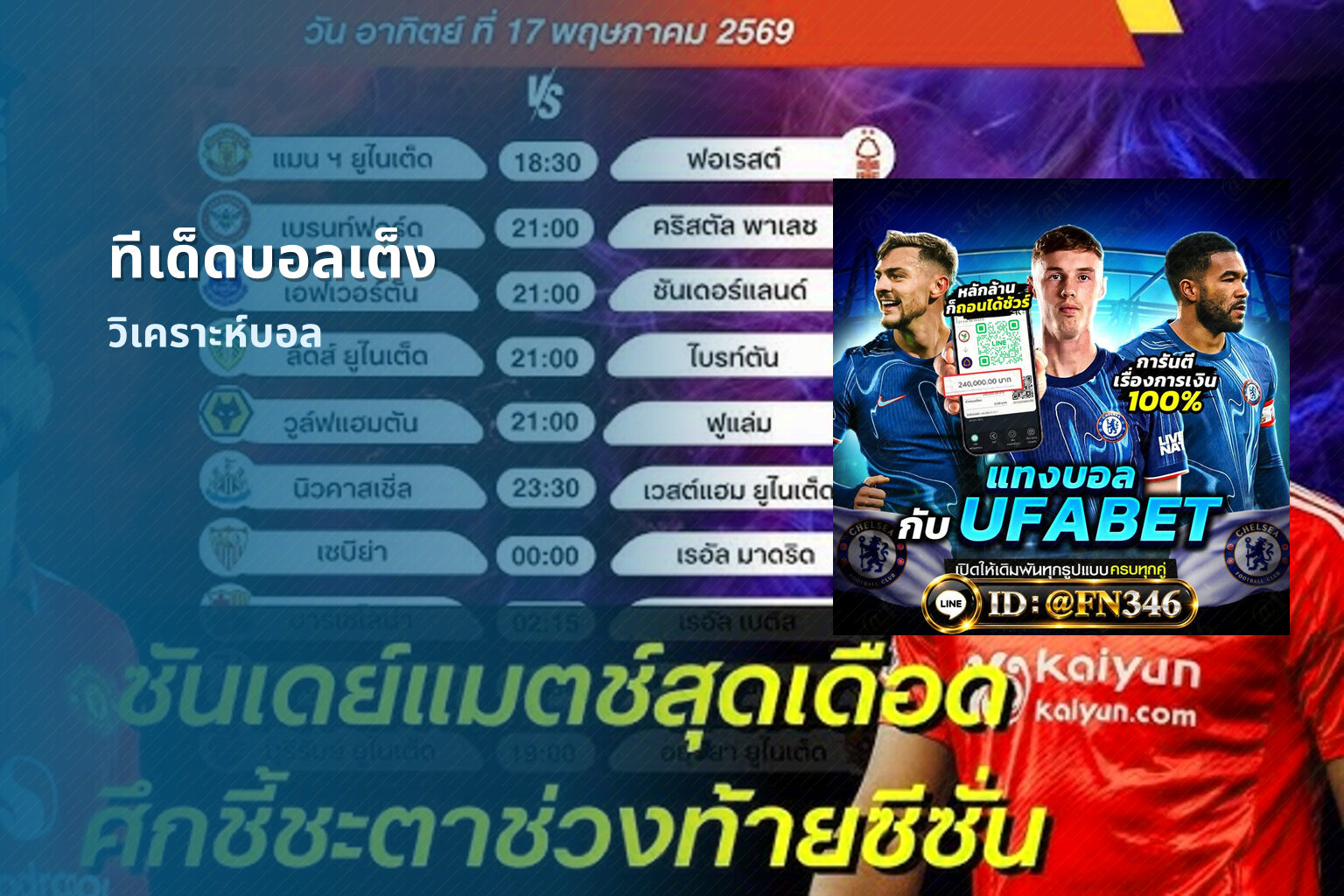 ทีเด็ดบอลเต็ง วิเคราะห์บอล