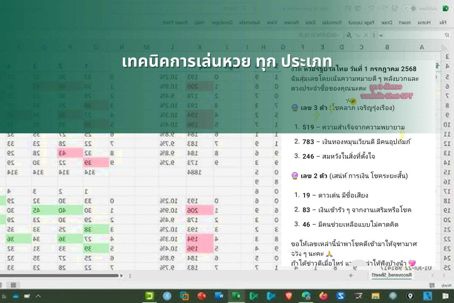 เทคนิคการเล่นหวย ทุก ประเภท - lottery techniques