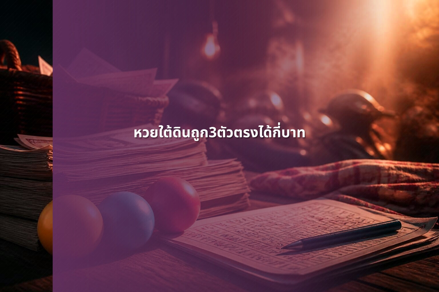 หวยใต้ดินถูก3ตัวตรงได้กี่บาท - หวยใต้ดิน