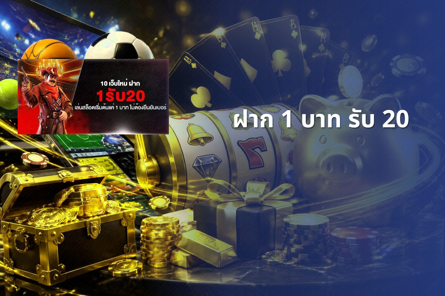 ฝาก 1 บาท รับ 20 - โปรโมชั่น