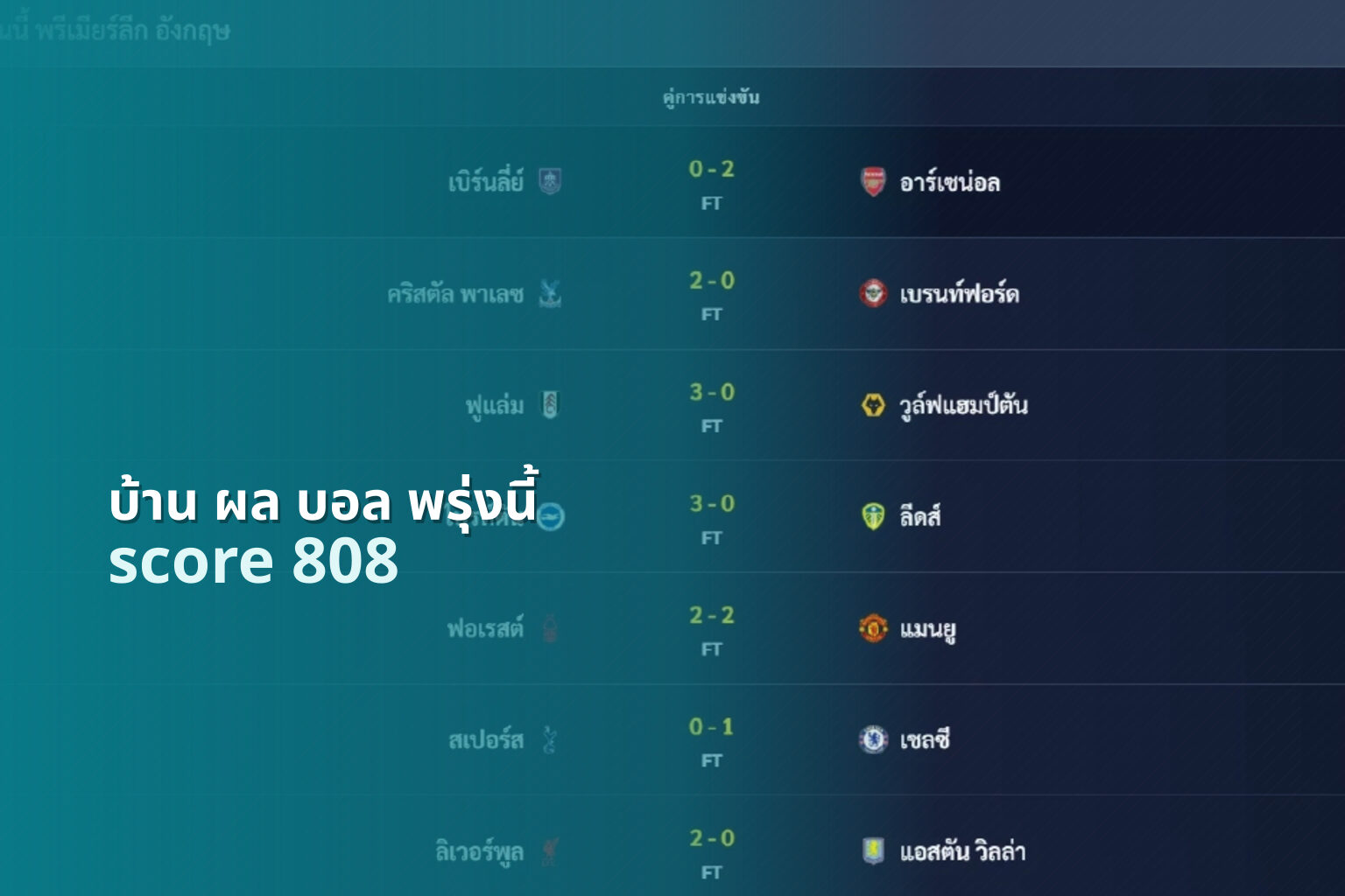 บ้าน ผล บอล พรุ่งนี้ score 808