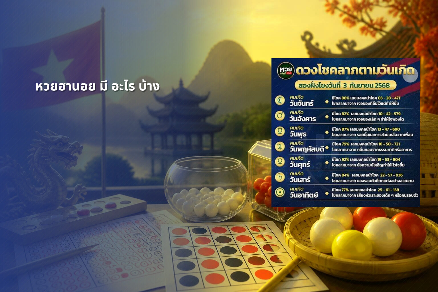 หวยฮานอย มี อะไร บ้าง - หวยฮานอย