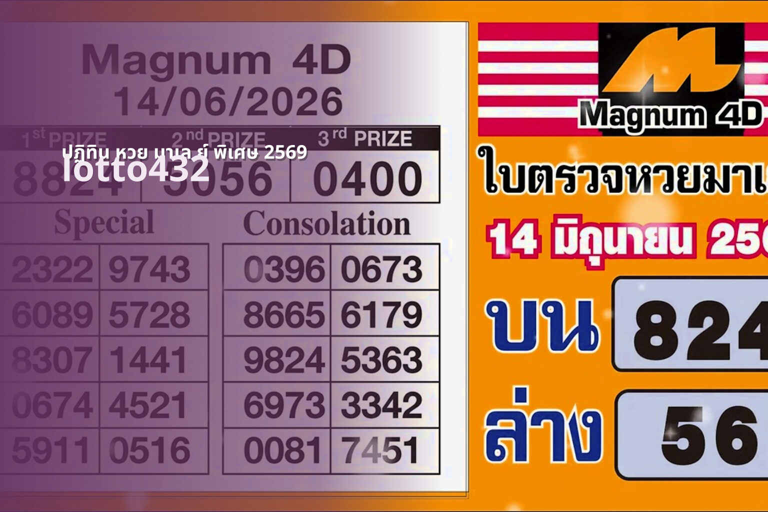 ปฏิทิน หวย มาเล ย์ พิเศษ 2569 - special Malaysian lottery calendar 2569