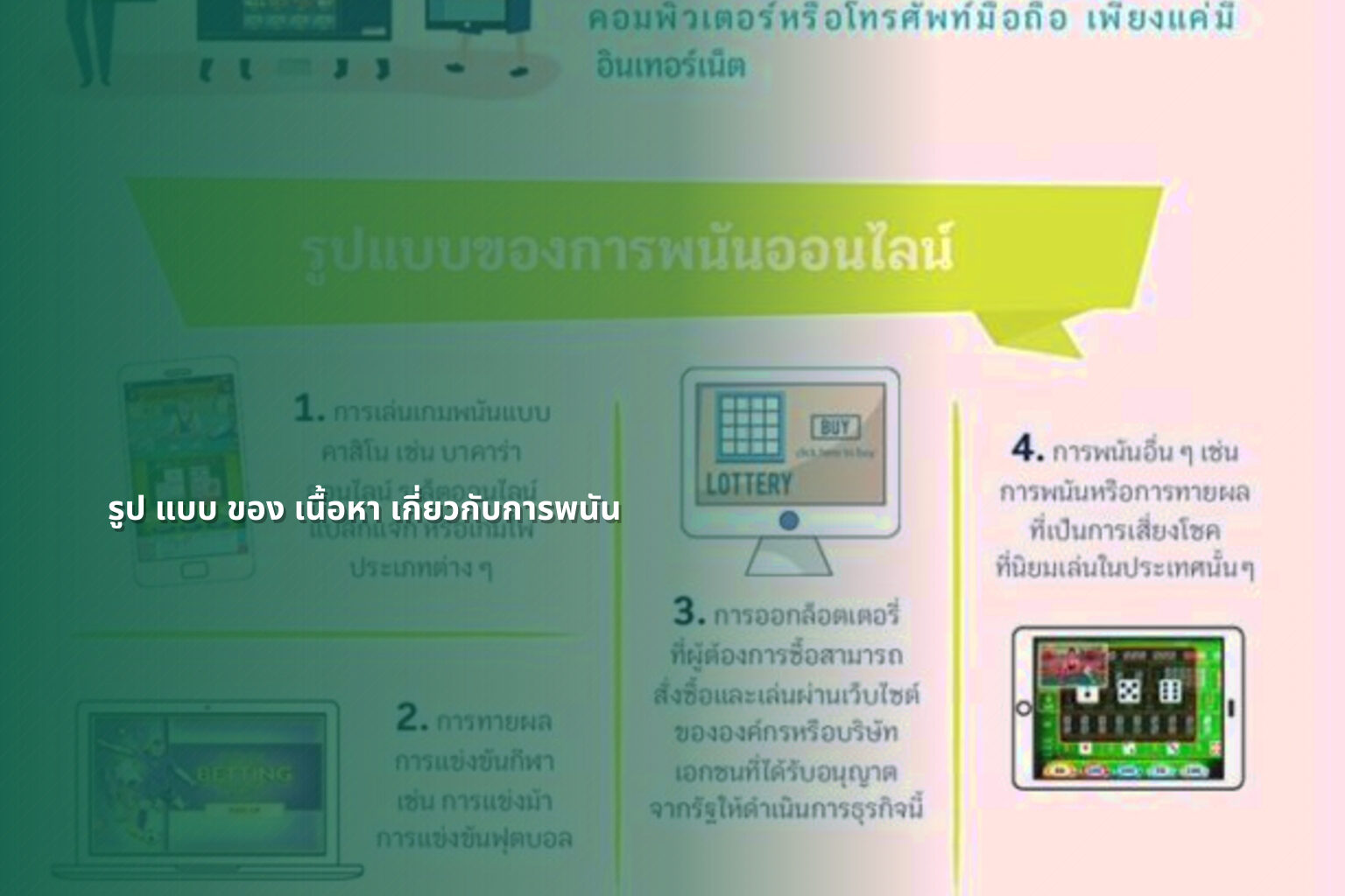 รูป แบบ ของ เนื้อหา เกี่ยวกับการพนัน - การพนัน