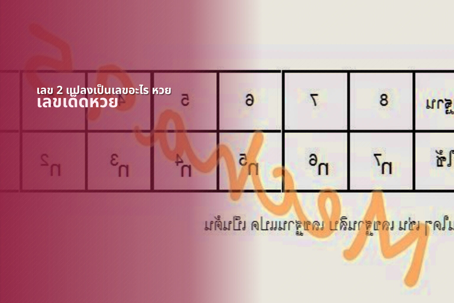 เลข 2 แปลงเป็นเลขอะไร หวย - หวย
