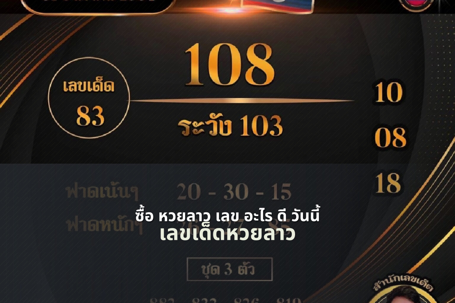 ซื้อ หวยลาว เลข อะไร ดี วันนี้ เลขเด็ดหวยลาว