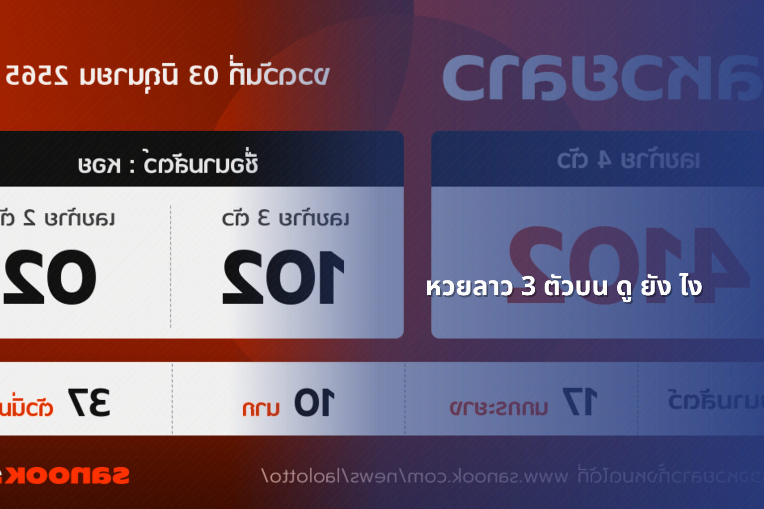 หวยลาว 3 ตัวบน ดู ยัง ไง - หวยลาว