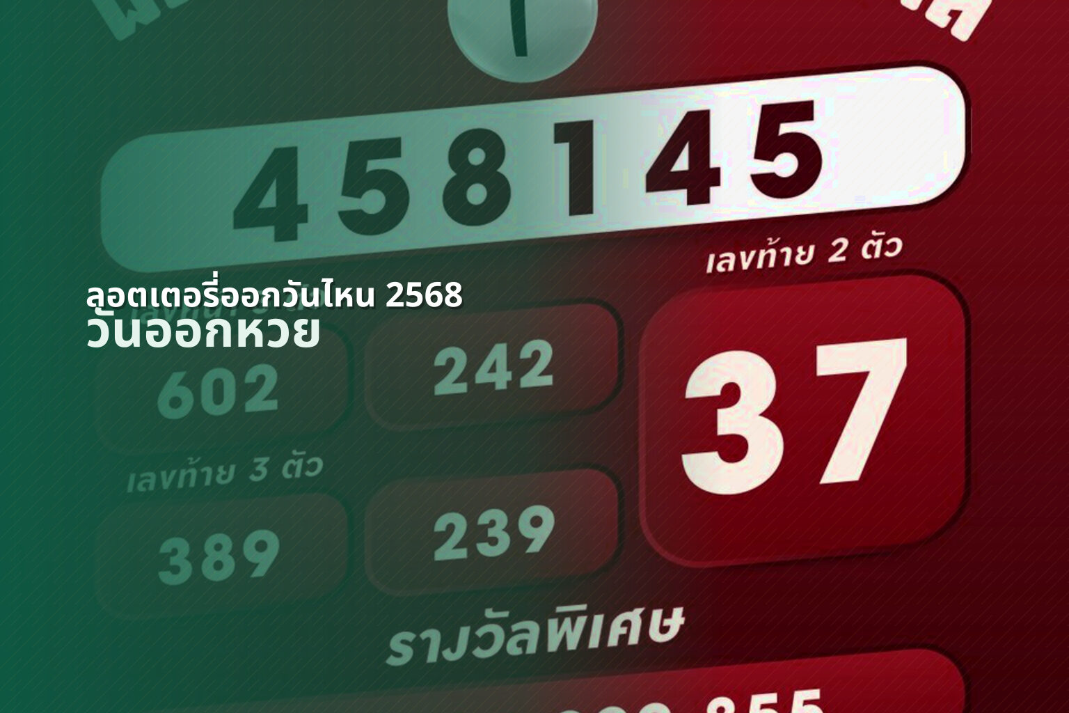 ลอตเตอรี่ออกวันไหน 2568 วันออกหวย