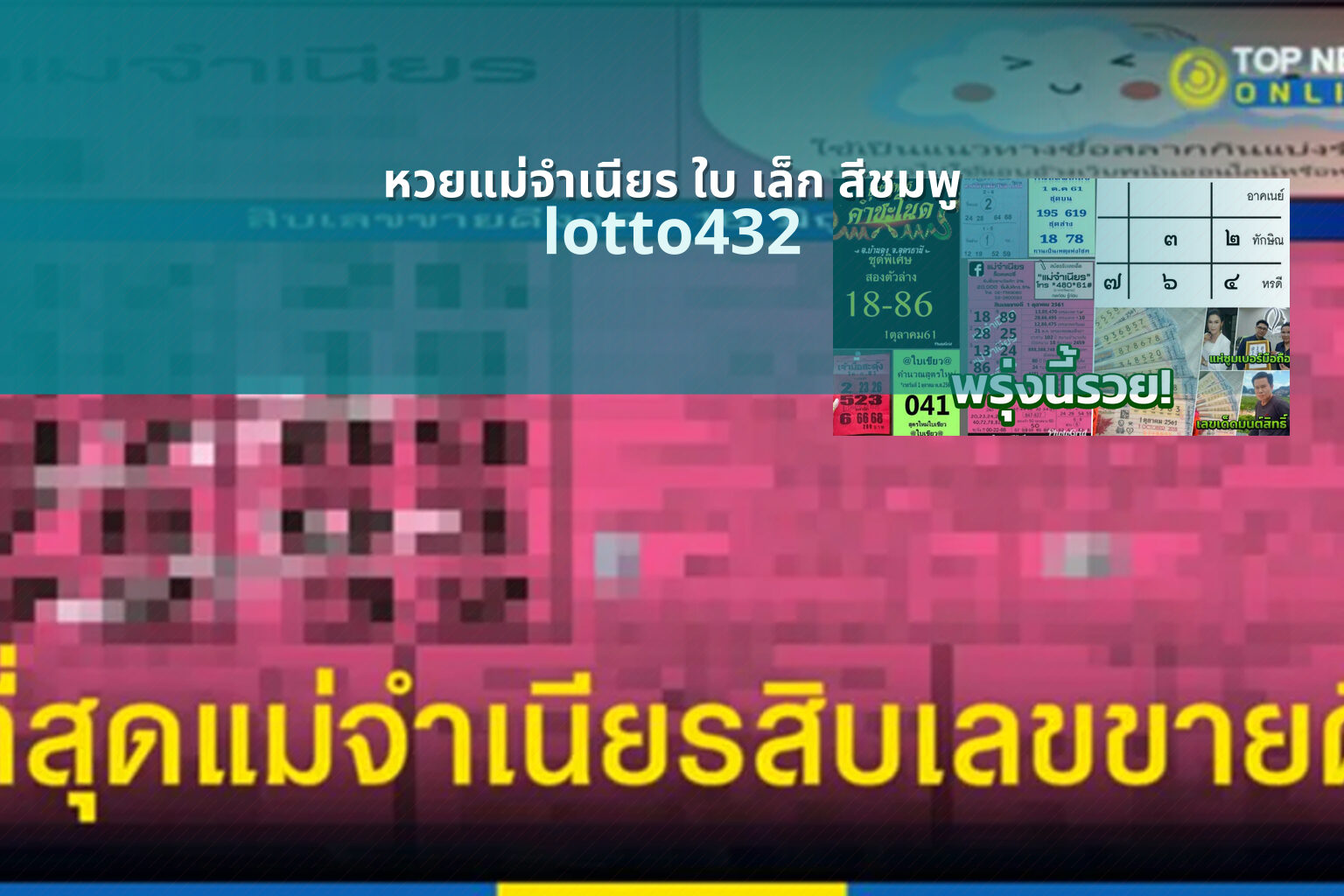 หวยแม่จำเนียร ใบ เล็ก สีชมพู lotto432