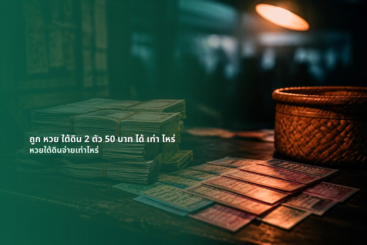 ถูก หวย ใต้ดิน 2 ตัว 50 บาท ได้ เท่า ไหร่ - หวยใต้ดิน