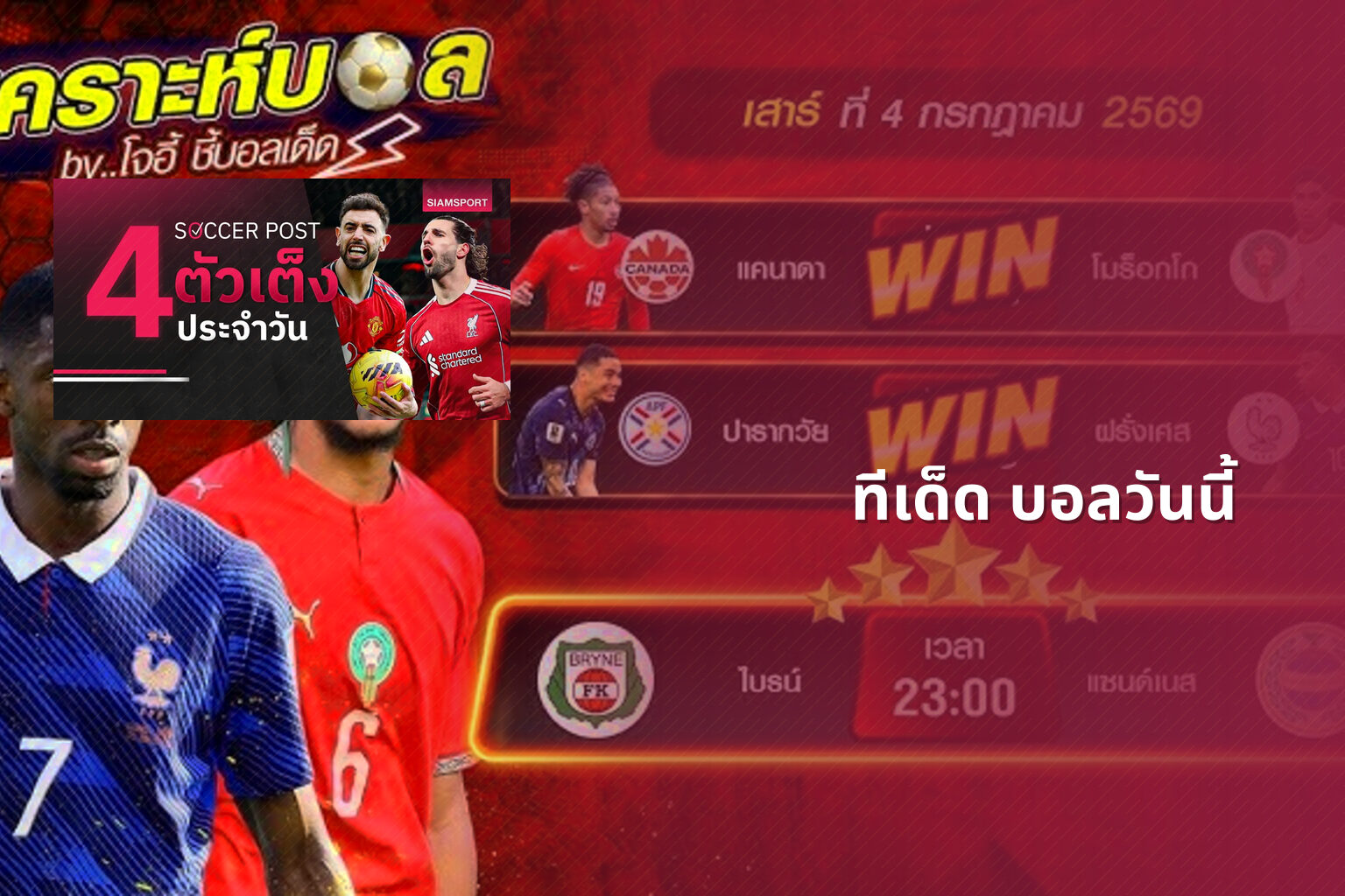 ทีเด็ด บอลวันนี้ - sports analysis
