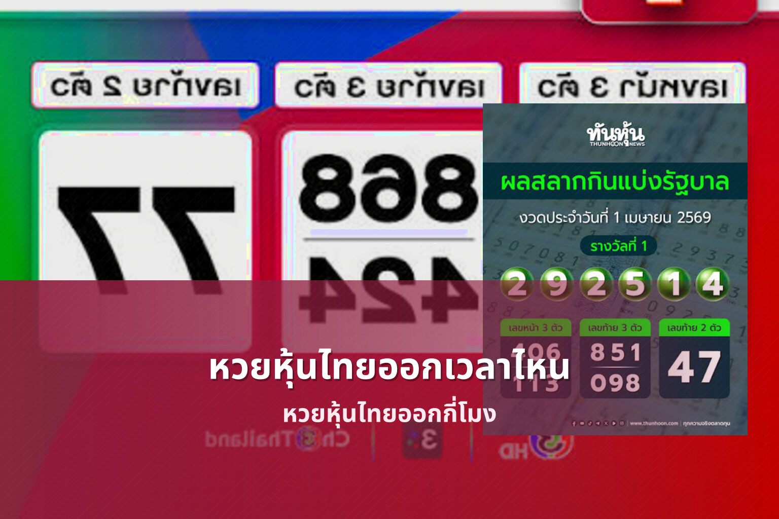 หวยหุ้นไทยออกเวลาไหน - หวยหุ้น