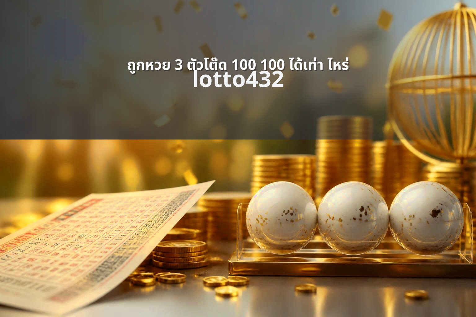 ถูกหวย 3 ตัวโต๊ด 100 100 ได้เท่า ไหร่ lotto432