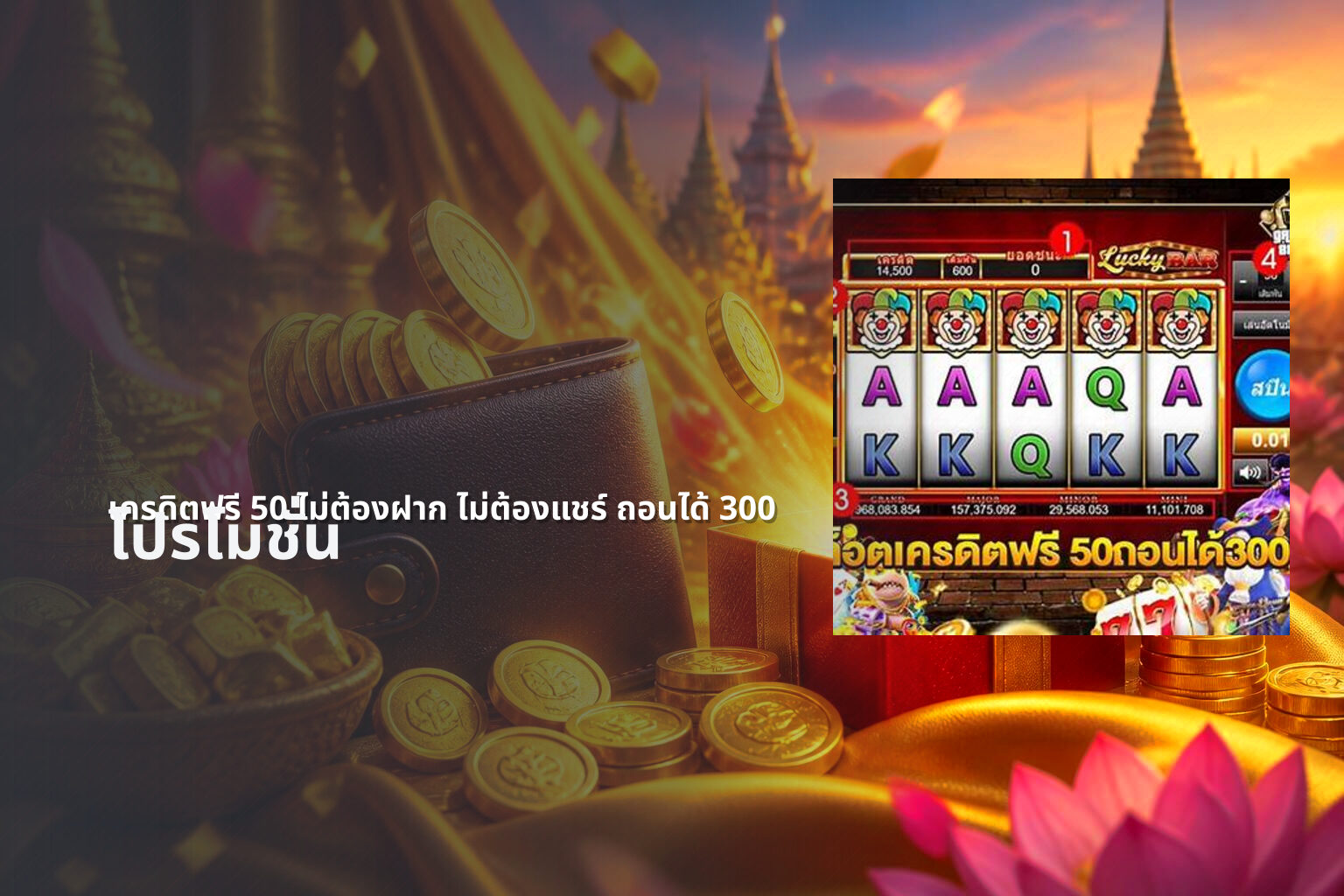 เครดิตฟรี 50 ไม่ต้องฝาก ไม่ต้องแชร์ ถอนได้ 300 โปรโมชั่น