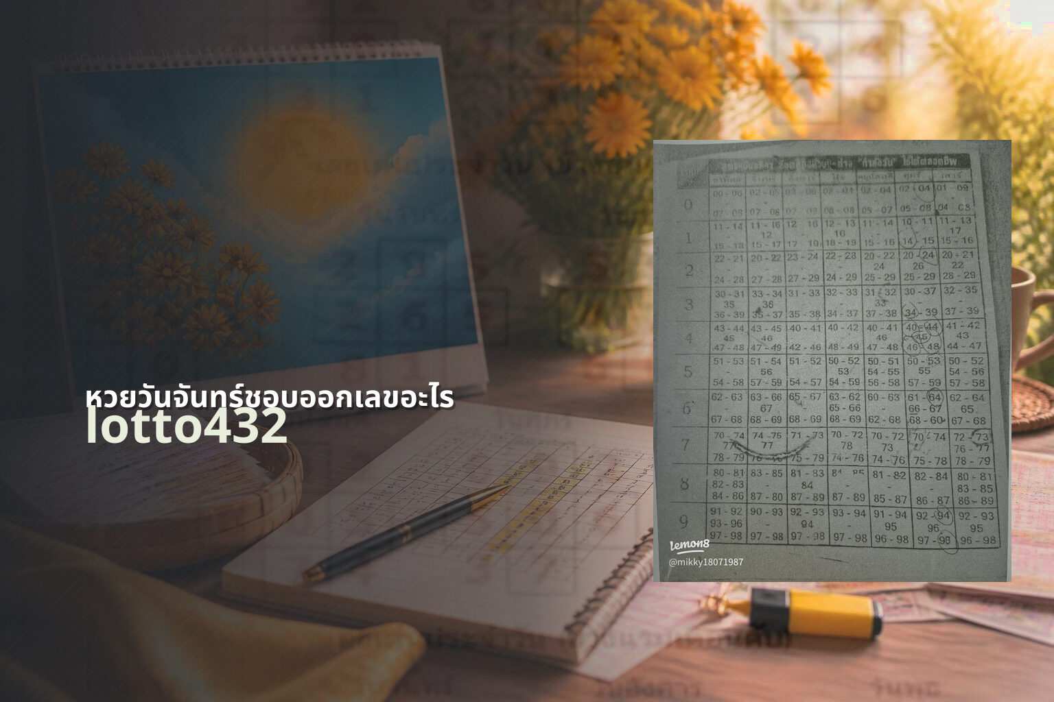 หวยวันจันทร์ชอบออกเลขอะไร lotto432