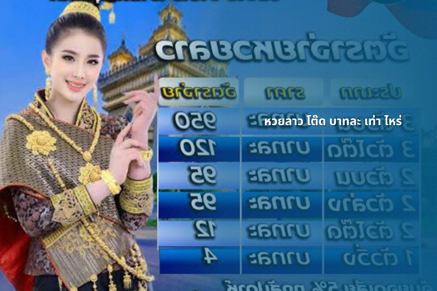 หวยลาว โต๊ด บาทละ เท่า ไหร่ - หวยลาว
