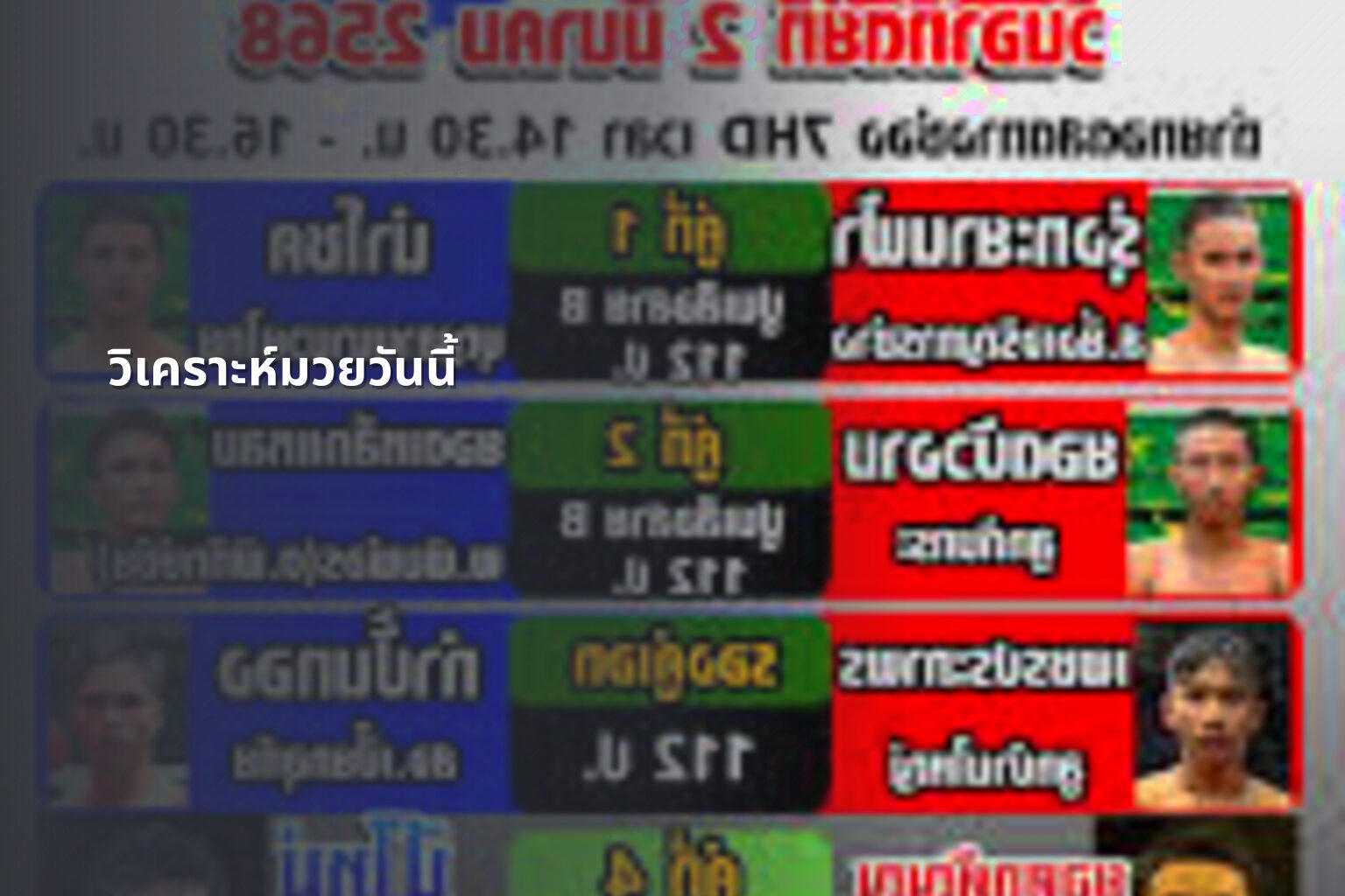 วิเคราะห์มวยวันนี้ - sports analysis