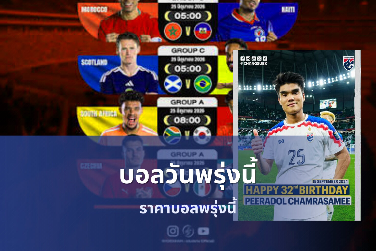 บอลวันพรุ่งนี้ - football match schedule