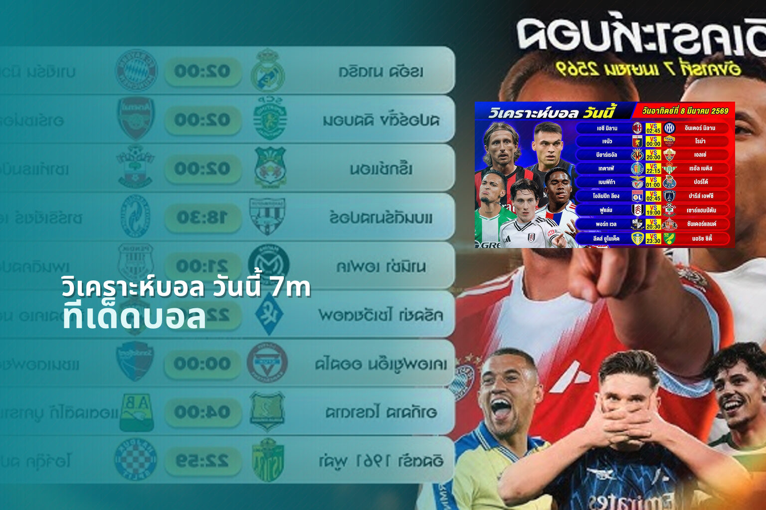 วิเคราะห์บอล วันนี้ 7m ทีเด็ดบอล