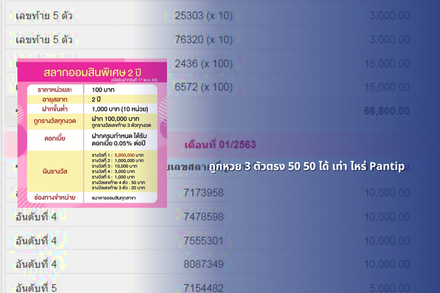 ถูกหวย 3 ตัวตรง 50 50 ได้ เท่า ไหร่ Pantip - หวย