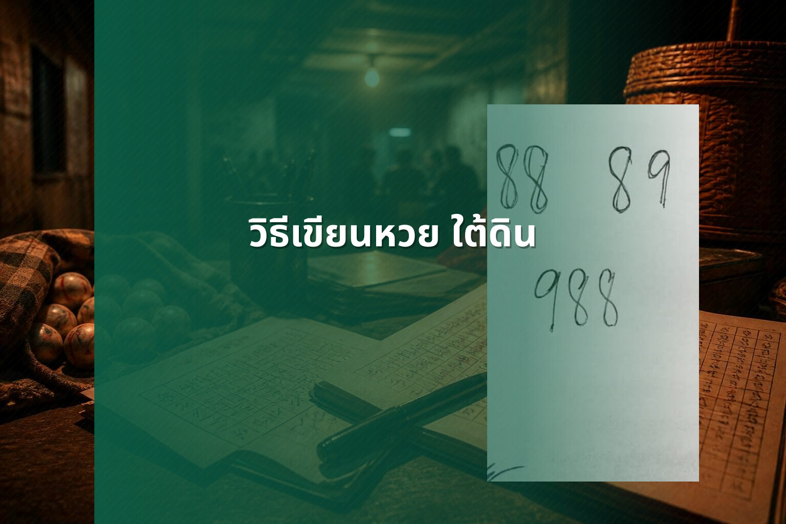 วิธีเขียนหวย ใต้ดิน - หวยใต้ดิน