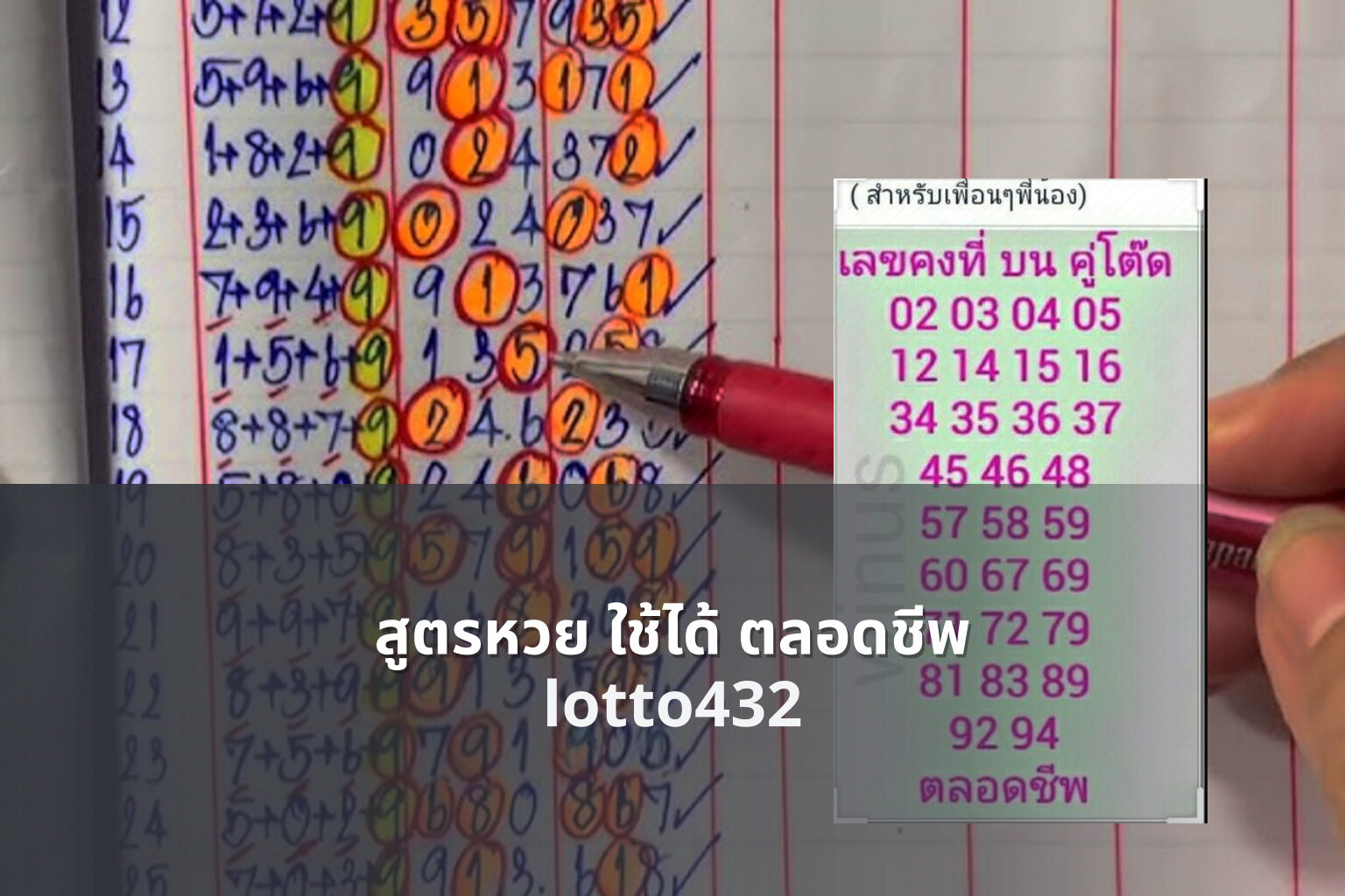 สูตรหวย ใช้ได้ ตลอดชีพ lotto432