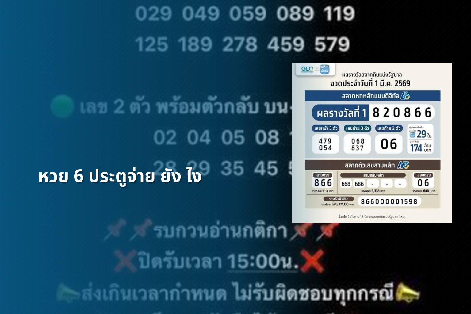 หวย 6 ประตูจ่าย ยัง ไง - lottery payouts