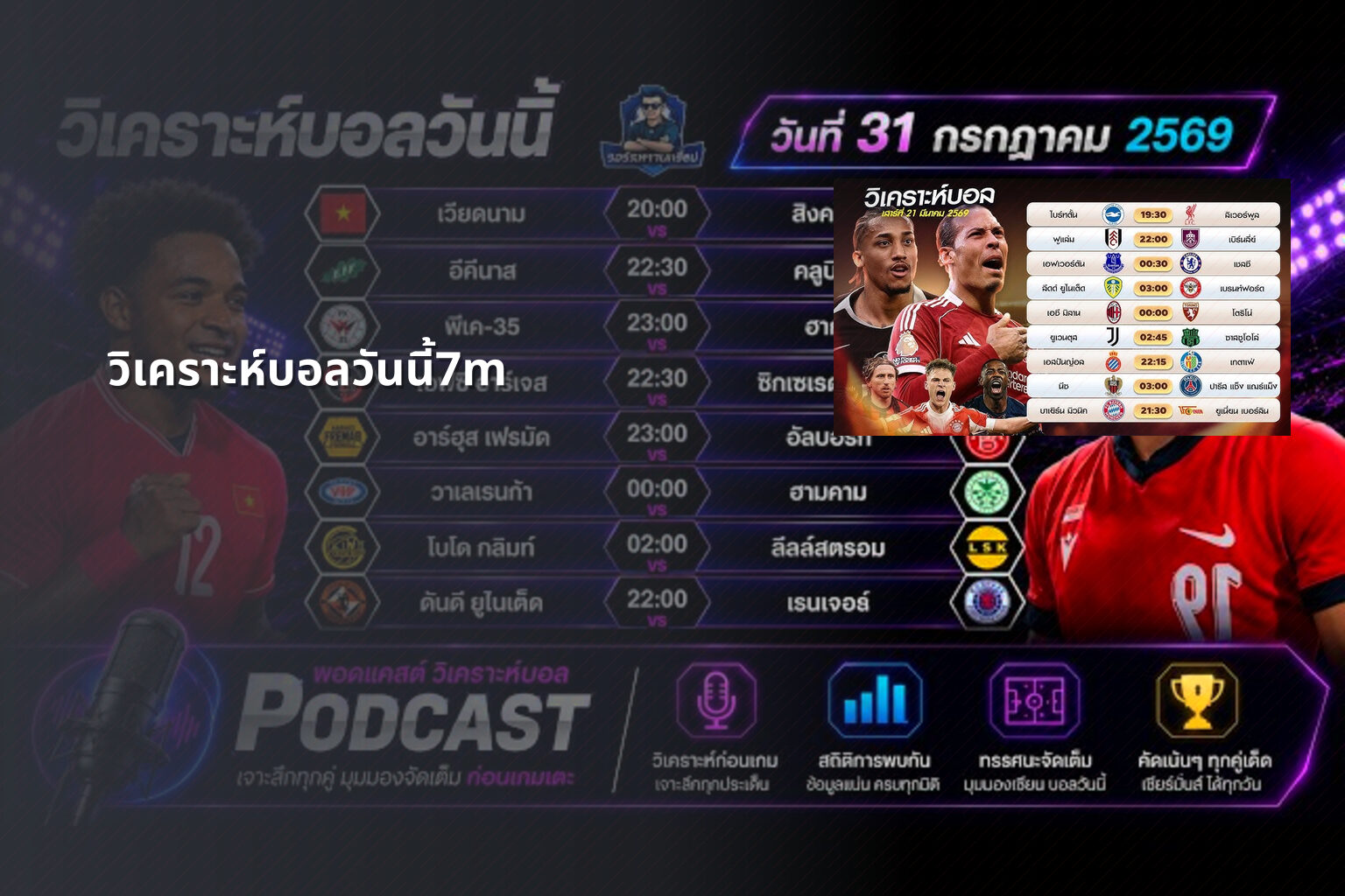 วิเคราะห์บอลวันนี้7m - sports analysis