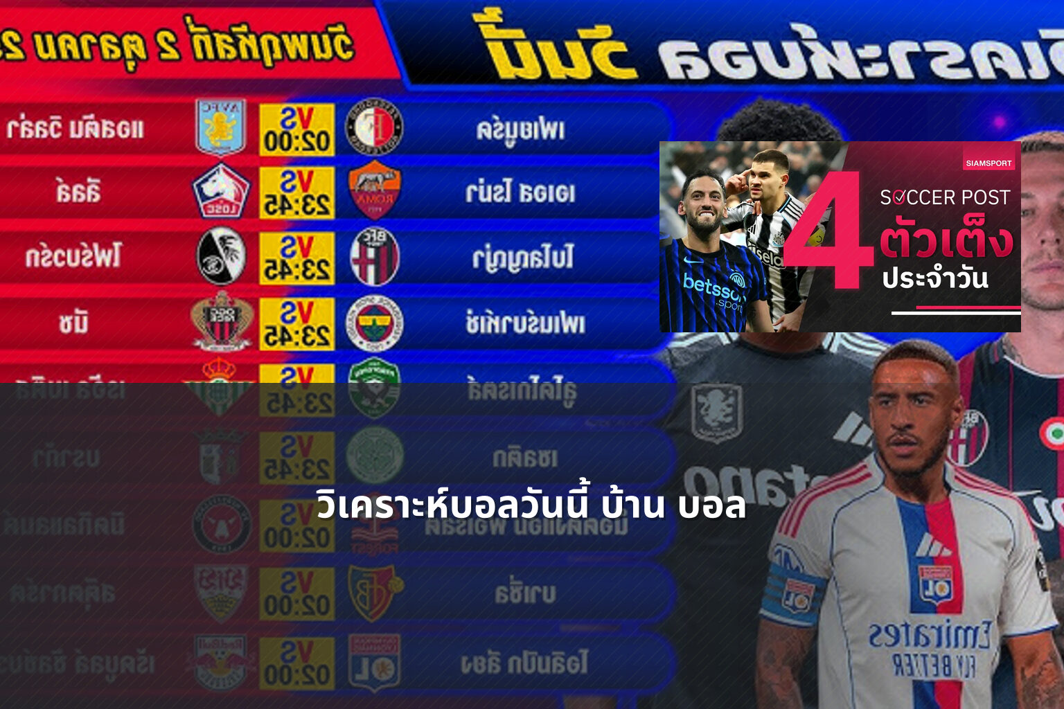วิเคราะห์บอลวันนี้ บ้าน บอล - football analysis