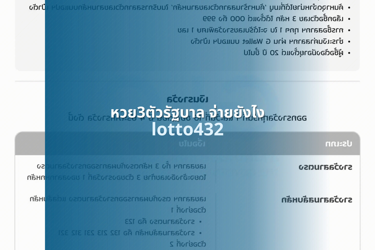 หวย3ตัวรัฐบาล จ่ายยังไง - government lottery payout