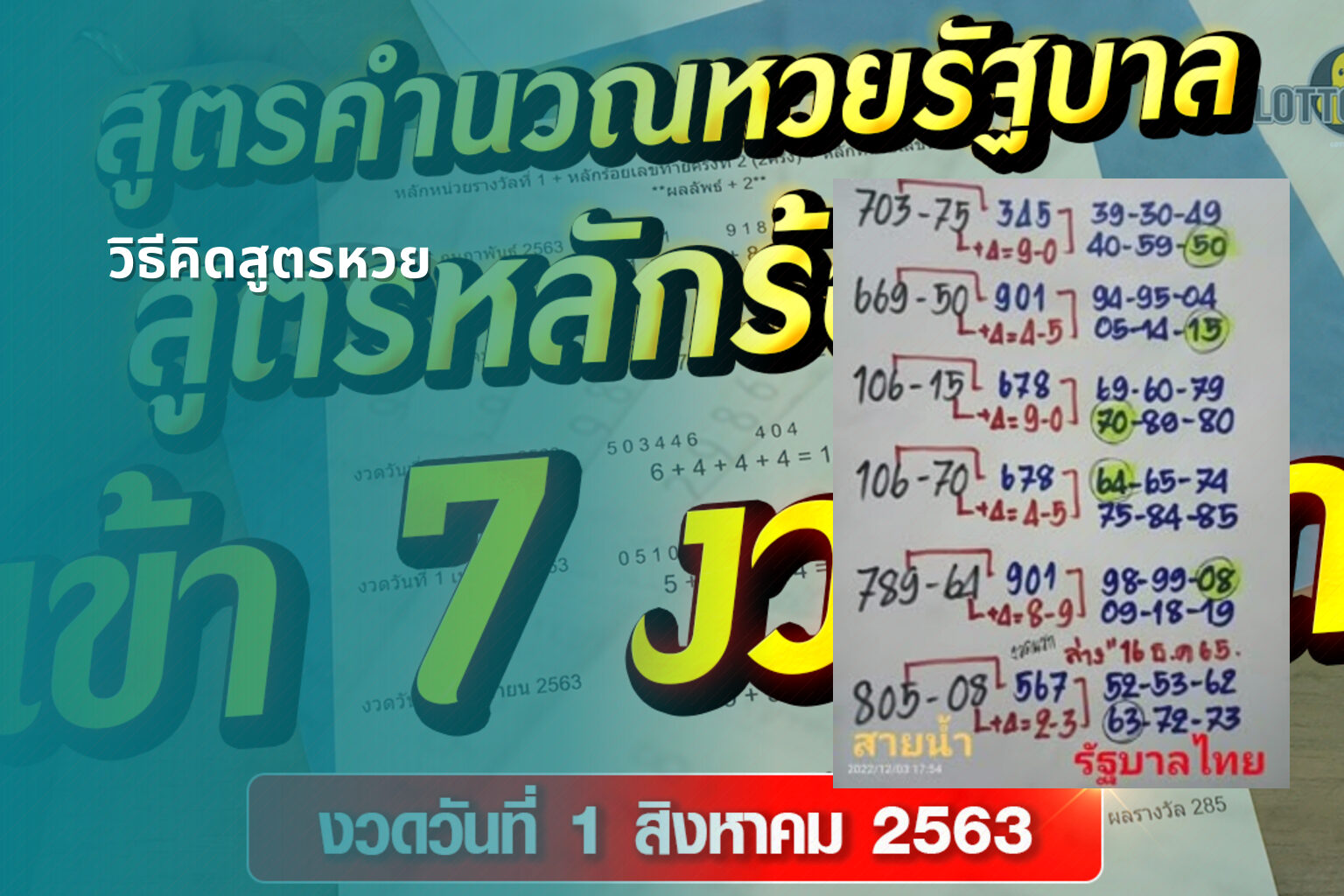 วิธีคิดสูตรหวย - สูตรหวย