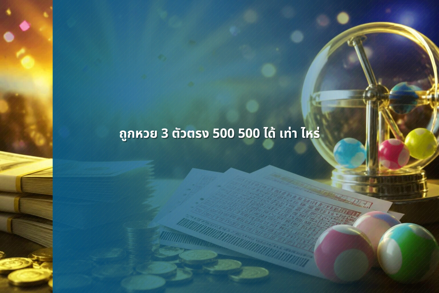 ถูกหวย 3 ตัวตรง 500 500 ได้ เท่า ไหร่ - หวย