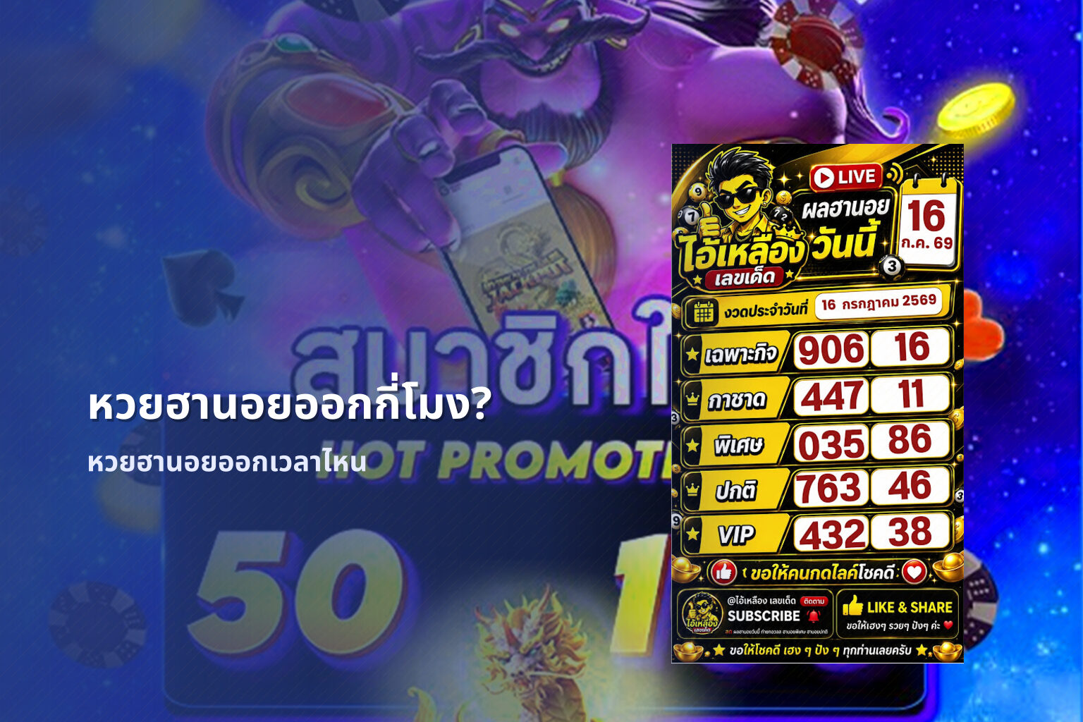 หวยฮานอยออกกี่โมง? - หวยฮานอย