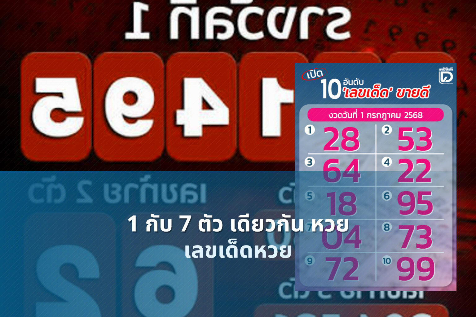 1 กับ 7 ตัว เดียวกัน หวย เลขเด็ดหวย