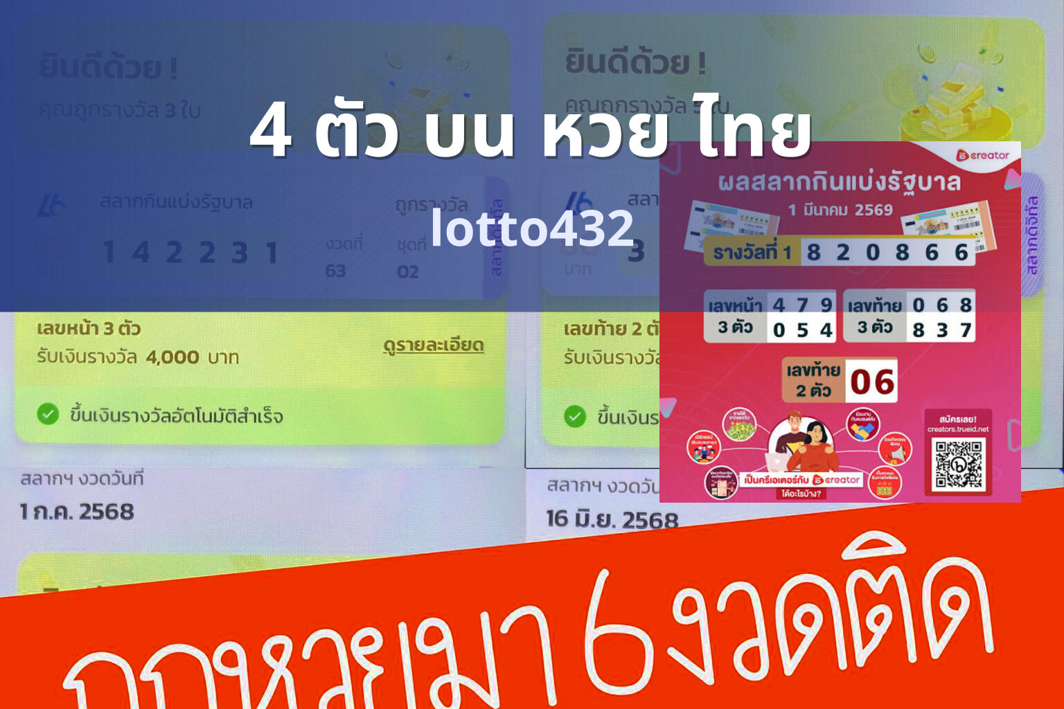 4 ตัว บน หวย ไทย lotto432