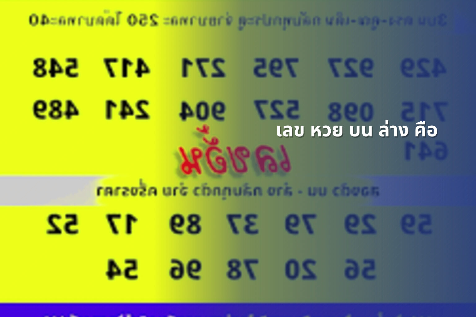 เลข หวย บน ล่าง คือ - หวย