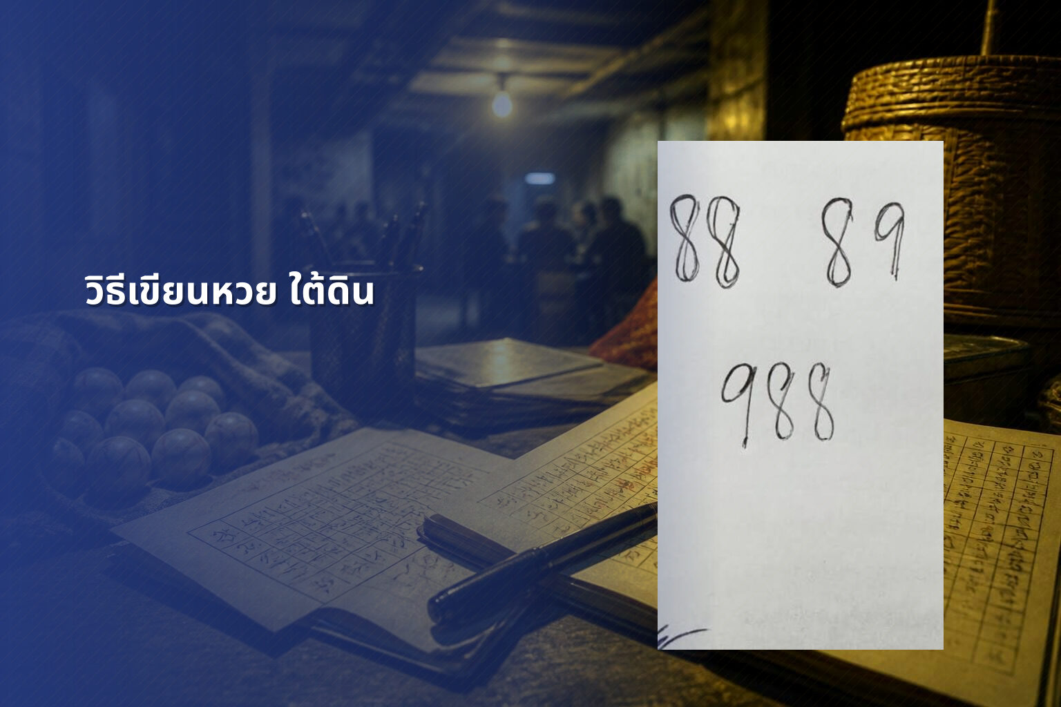 วิธีเขียนหวย ใต้ดิน - หวยใต้ดิน