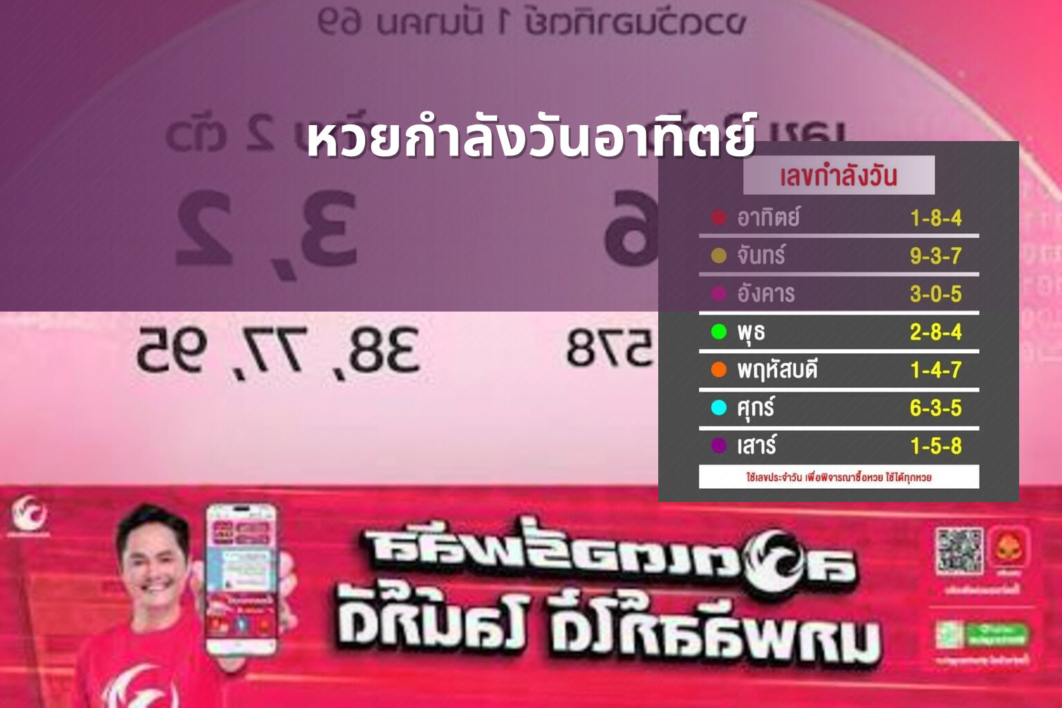 หวยกำลังวันอาทิตย์ - Sunday lottery