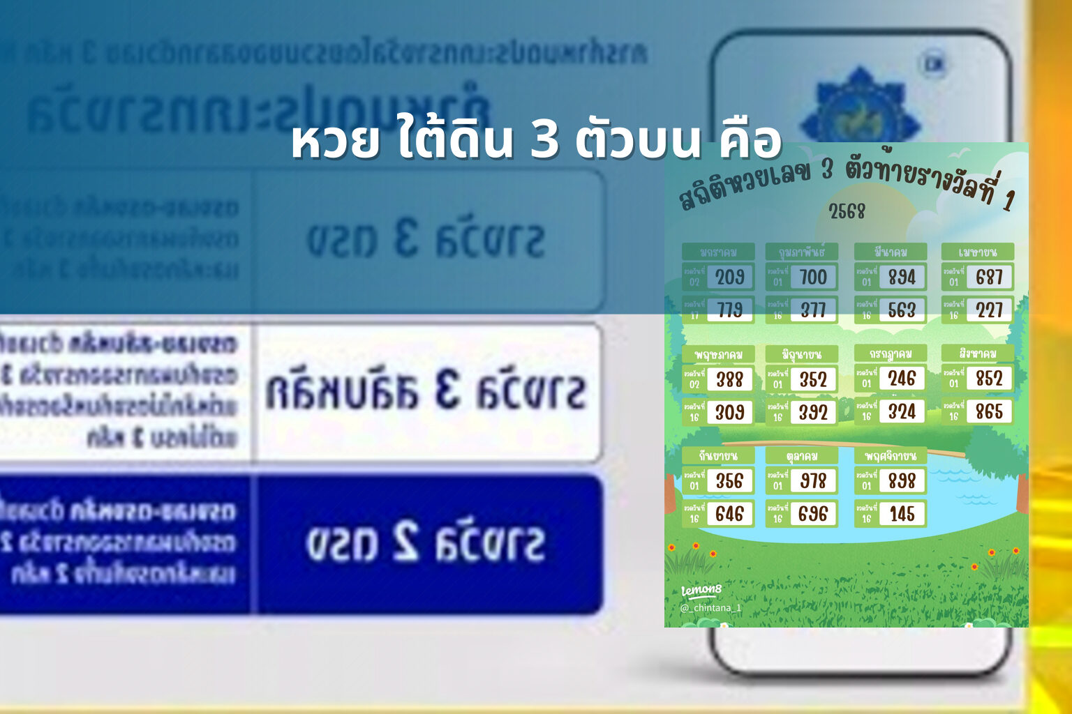 หวย ใต้ดิน 3 ตัวบน คือ - หวยใต้ดิน