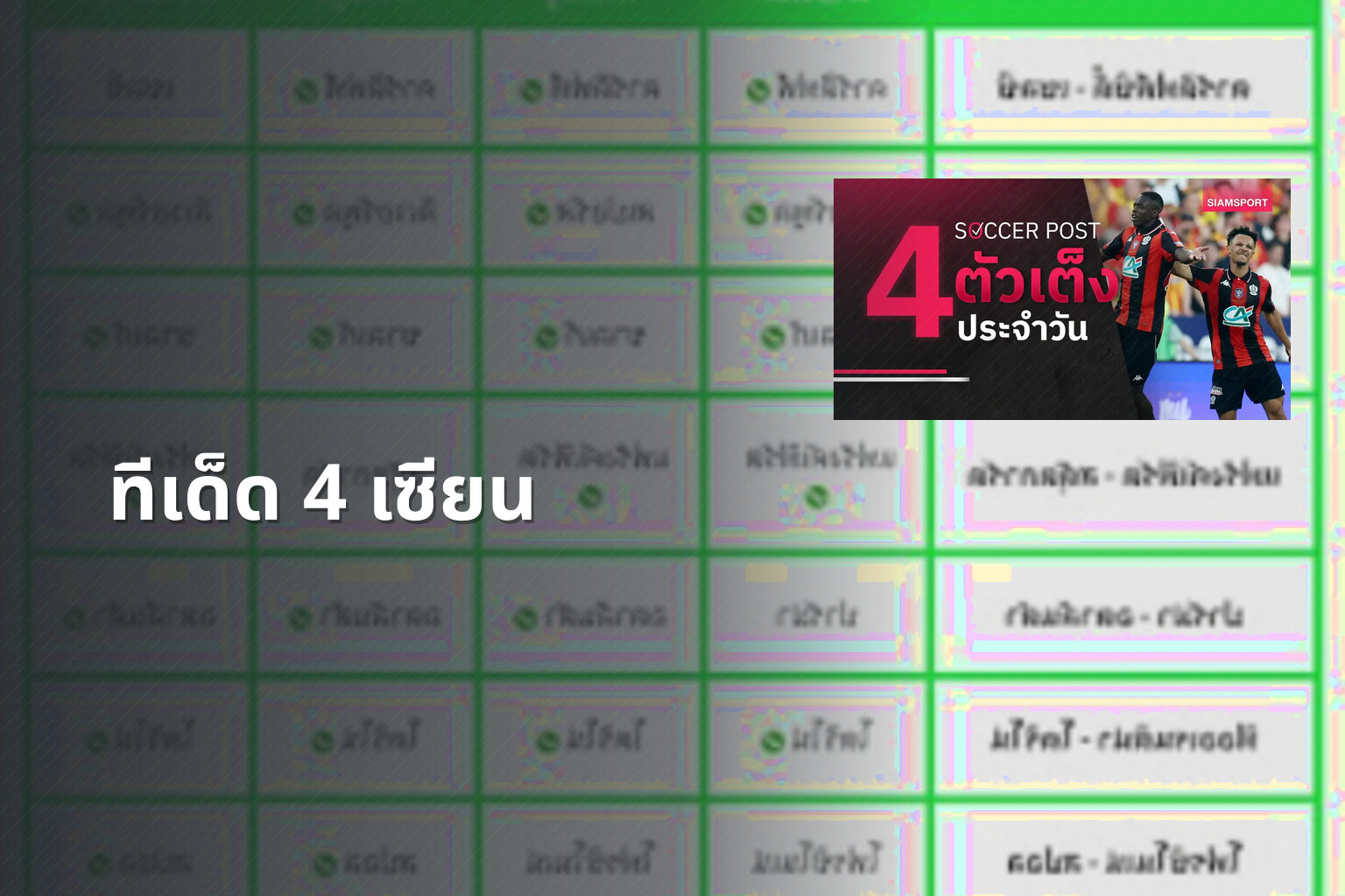 ทีเด็ด 4 เซียน - sports analysis