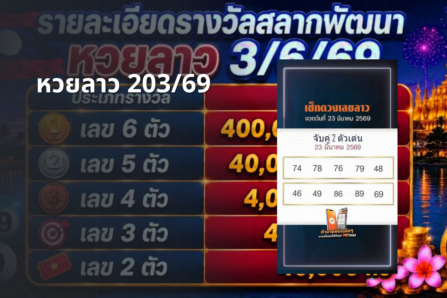 หวยลาว 203/69 - หวยลาว